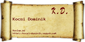 Kocsi Dominik névjegykártya